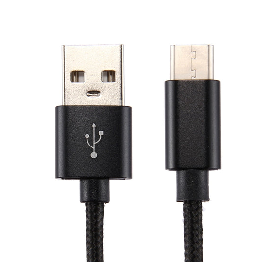 Knit Texture USB to USB-C / Type-C Data Sync Charging Cable, Cable Length: 1m, 3A Total Output, 2A Transfer Data(Black) by buy2fix