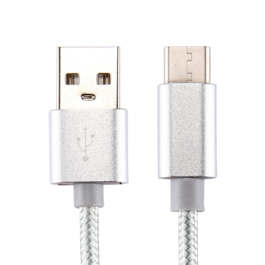 Knit Texture USB to USB-C / Type-C Data Sync Charging Cable, Cable Length: 2m, 3A Output(Silver) by buy2fix
