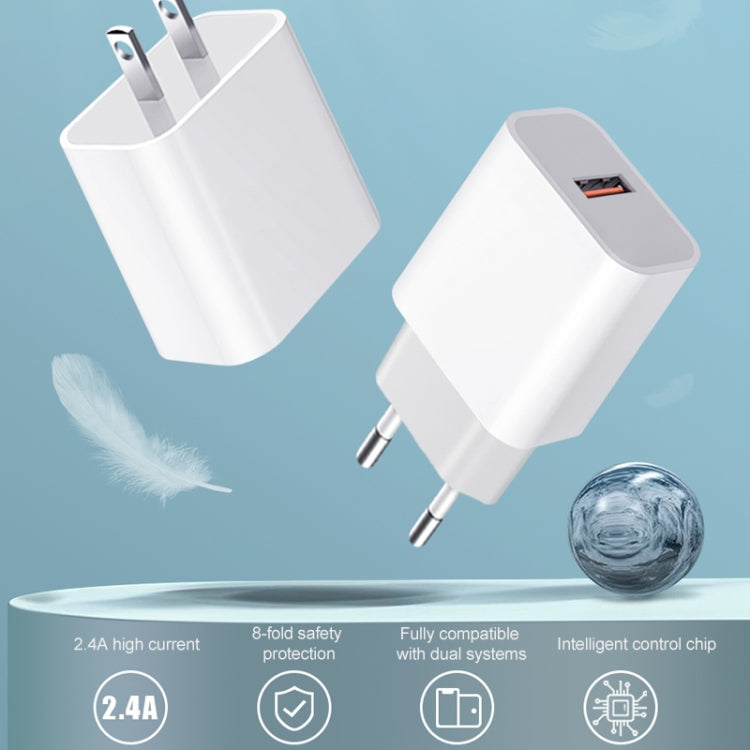 M117 2.4A Single USB Port Flash Charger Travel Charger, EU Plug - USB Charger by buy2fix | Online Shopping UK | buy2fix