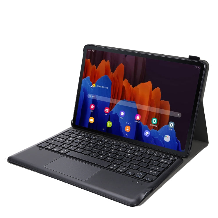 A970-A Splittable Bluetooth Keyboard Leather Tablet Case for Samsung Galaxy Tab S8+ / S7 FE T730 / S7+ T970 / T975, with Touchpad & Holder(Rose Gold) by buy2fix
