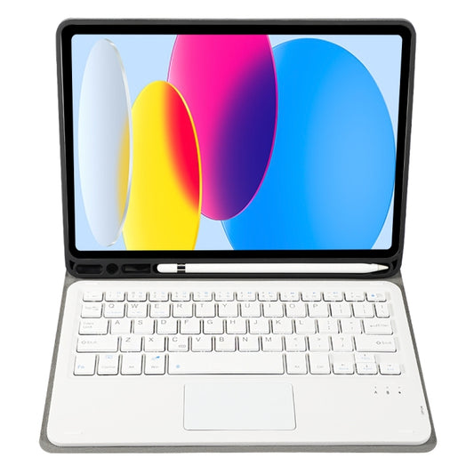 For iPad 11 2025 / 10th Gen 10.9 2022 A10B-A Lambskin Texture Bluetooth Touch Keyboard Leather Tablet Case with Pen Slot(Gold) - Universal by buy2fix | Online Shopping UK | buy2fix