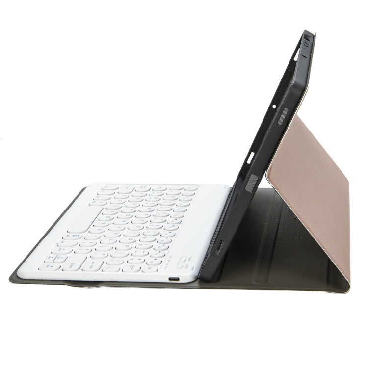 For iPad 11 2025 / 10th Gen 10.9 2022 YA10B Lambskin Texture Bluetooth Keyboard Leather Tablet Case with Pen Slot(Rose Gold) - Universal by buy2fix | Online Shopping UK | buy2fix