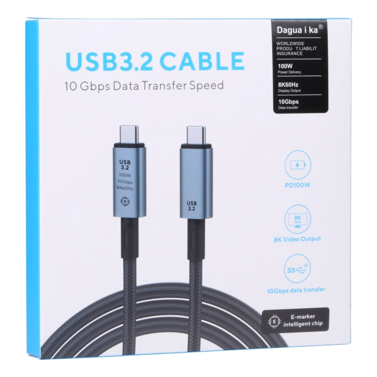 10Gbps 8K USB-C/Type-C to USB-C/Type-C Video Cable Compatible with USB 3.2, Length: 1m(Black) by buy2fix