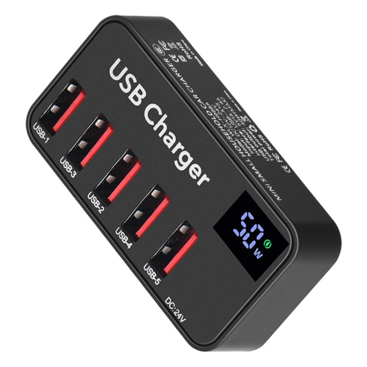988A Multi-function DC 12V 5 Ports USB Digital Display Fast Charger - Multifunction Charger by buy2fix | Online Shopping UK | buy2fix