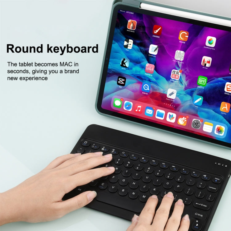 X3 10 inch Universal Tablet Round Keycap Wireless Bluetooth Keyboard (White) by buy2fix