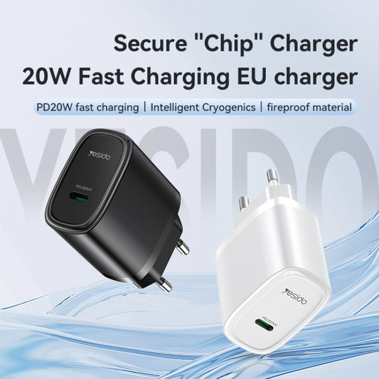 Yesido YC57C PD 20W USB-C / Type-C Port Quick Charger with Type-C to Type-C Cable, EU Plug (White) by Yesido