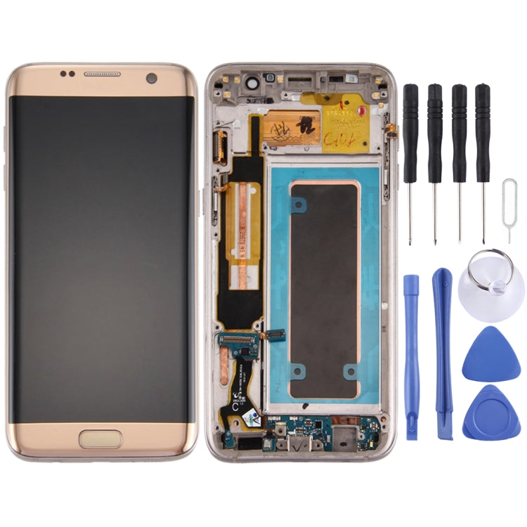 Original LCD Screen and Digitizer Full Assembly with Frame & Charging Port Board & Volume Button & Power Button For Galaxy S7 Edge / G935F(Gold) - LCD Screen by buy2fix | Online Shopping UK | buy2fix