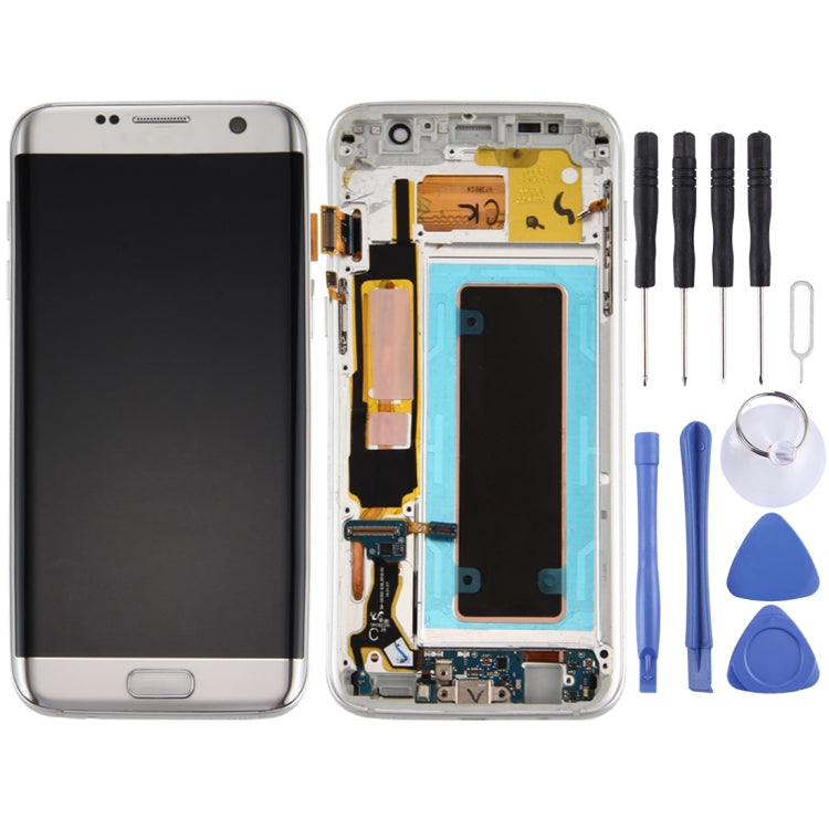 Original LCD Screen and Digitizer Full Assembly with Frame & Charging Port Board & Volume Button & Power Button For Galaxy S7 Edge / G935F(Silver) - LCD Screen by buy2fix | Online Shopping UK | buy2fix