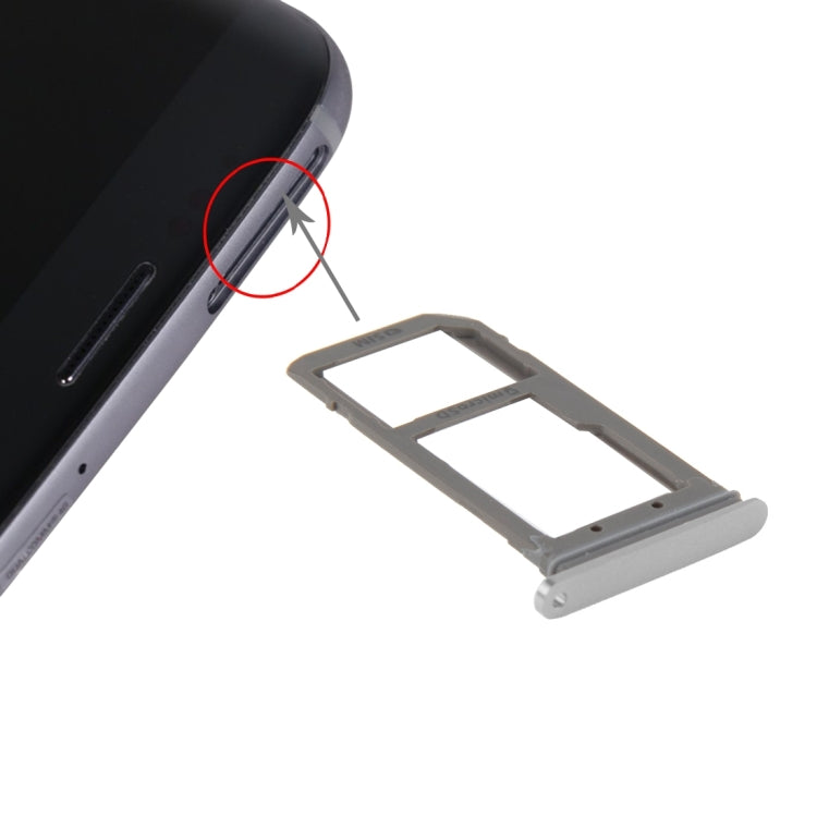 For Galaxy S7 Edge / G935 SIM Card Tray and Micro SD Card Tray (Silver) - Card Tray by buy2fix | Online Shopping UK | buy2fix