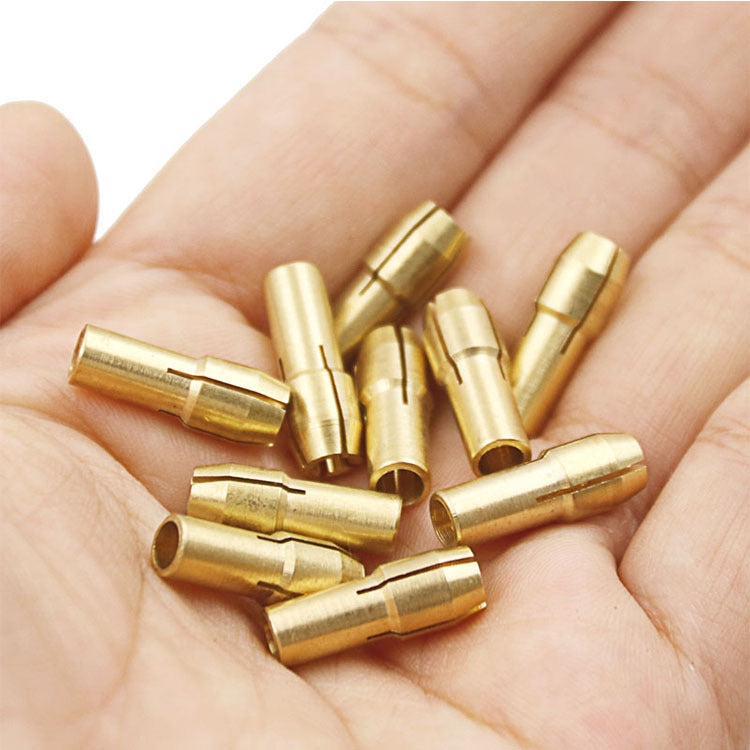 10 PCS Three-claw Copper Clamp Nut for Electric Mill Fittings,Bore diameter: 1.8mm by buy2fix