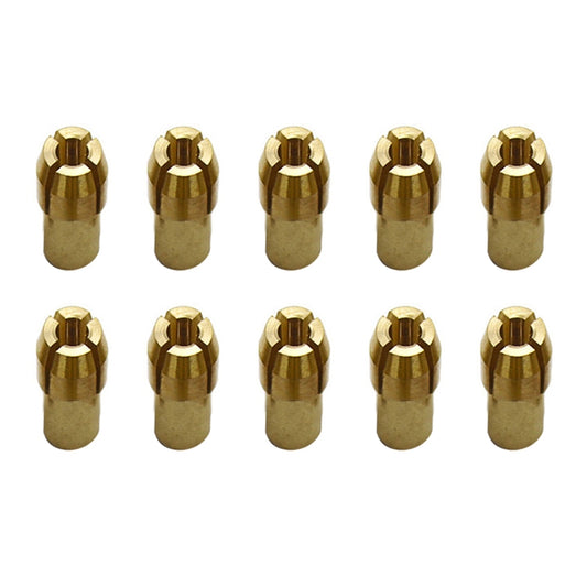 10 PCS Three-claw Copper Clamp Nut for Electric Mill Fittings,Bore diameter: 2.4mm by buy2fix