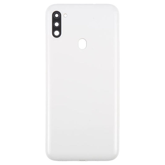 For Samsung Galaxy A11 SM-A115F Back Cover with Camera Lens Cover(White) - Back Cover by buy2fix | Online Shopping UK | buy2fix