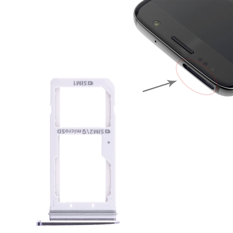 For Galaxy S7 2 SIM Card Tray / Micro SD Card Tray (Black) - Card Tray by buy2fix | Online Shopping UK | buy2fix