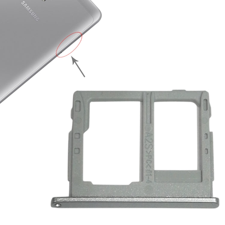 For Galaxy Tab A 8.0 / T380 / T385 SIM Card Tray + Micro SD Card Tray (Grey) - Card Tray by buy2fix | Online Shopping UK | buy2fix