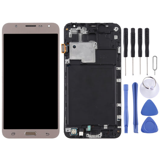 TFT LCD Screen for Galaxy J7 (2015) / J700F Digitizer Full Assembly with Frame (Gold) - LCD Screen by buy2fix | Online Shopping UK | buy2fix
