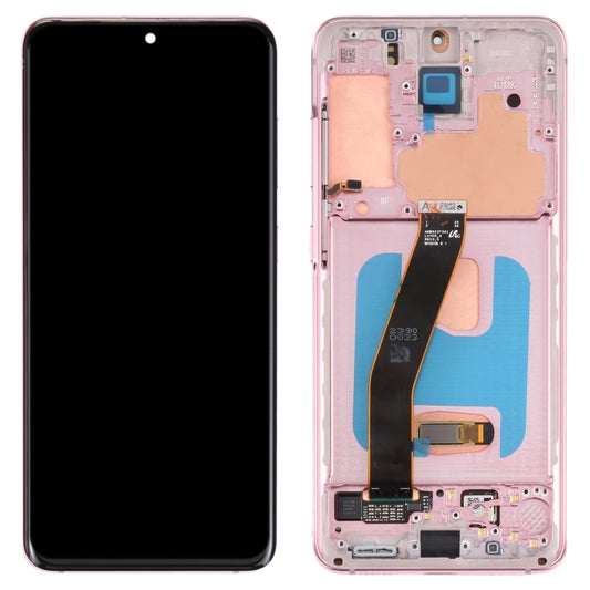 Original Dynamic AMOLED Material LCD Screen and Digitizer Full Assembly with Frame for Samsung Galaxy S20 4G SM-G980(Pink) - LCD Screen by buy2fix | Online Shopping UK | buy2fix