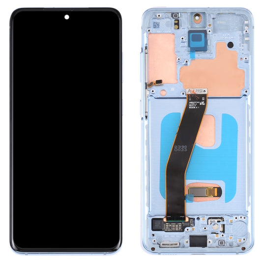 Original Dynamic AMOLED Material LCD Screen and Digitizer Full Assembly with Frame for Samsung Galaxy S20 4G SM-G980(Blue) - LCD Screen by buy2fix | Online Shopping UK | buy2fix