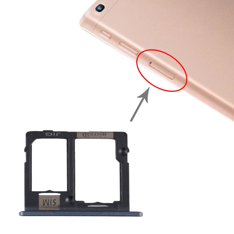 For Samsung Galaxy Tab A 10.1 (2019) / SM-T515 SIM Card Tray + Micro SD Card Tray (Black) - Card Tray by buy2fix | Online Shopping UK | buy2fix