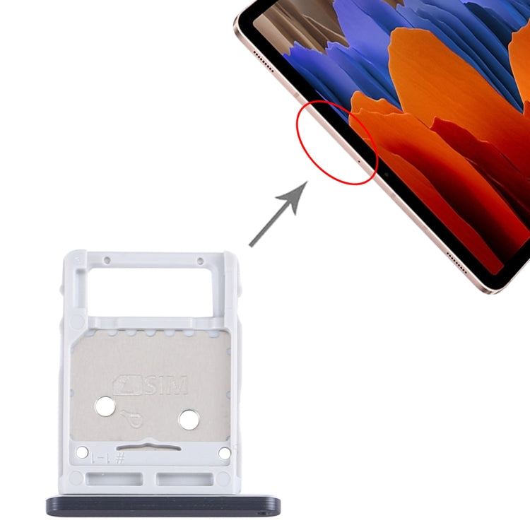 For Samsung Galaxy Tab S7 SM-T870/T875 SIM Card Tray + Micro SD Card Tray (Black) - Card Tray by buy2fix | Online Shopping UK | buy2fix