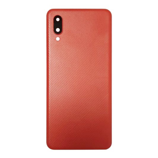 For Samsung Galaxy A02 Battery Back Cover with Camera Lens Cover (Red) - Back Cover by buy2fix | Online Shopping UK | buy2fix