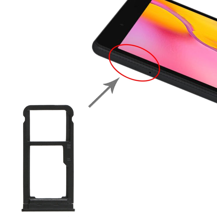 For Samsung Galaxy Tab A 8.0 2019 SM-T295 SIM Card Tray + Micro SD Card Tray (Black) - Card Tray by buy2fix | Online Shopping UK | buy2fix