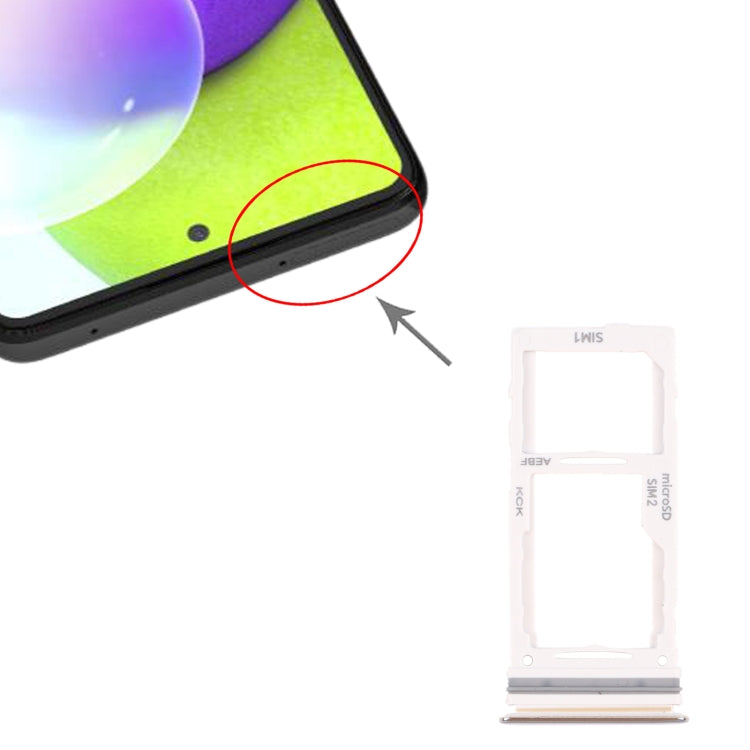 For Samsung Galaxy A52 SM-A525 SIM Card Tray + SIM Card Tray / Micro SD Card Tray (Silver) - Card Tray by buy2fix | Online Shopping UK | buy2fix
