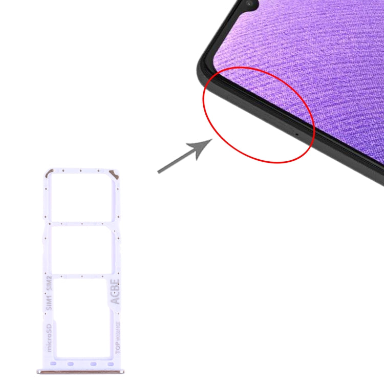 For Samsung Galaxy A32 SM-A325 SIM Card Tray + SIM Card Tray + Micro SD Card Tray (Purple) - Card Tray by buy2fix | Online Shopping UK | buy2fix