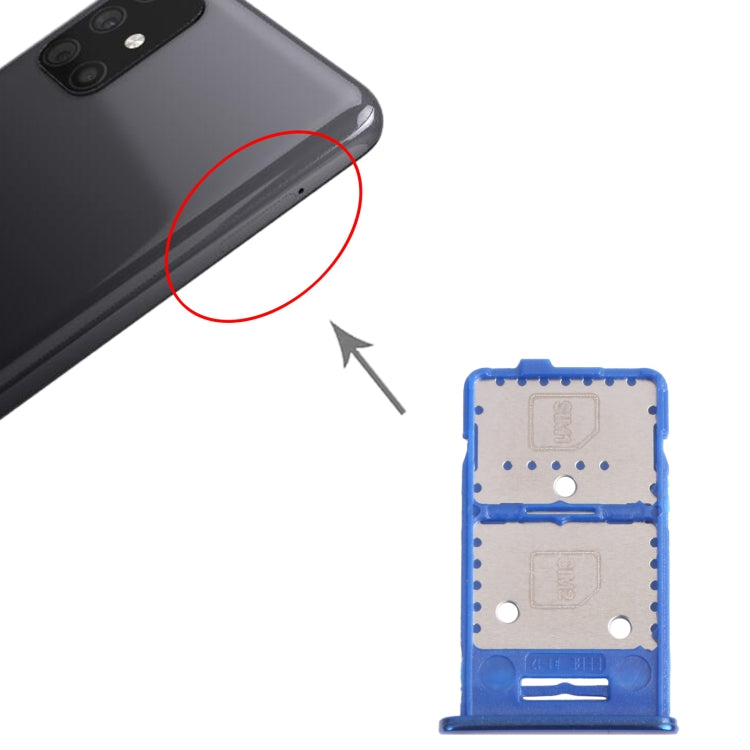 For Samsung Galaxy M31s SM-M317 SIM Card Tray + SIM Card Tray + Micro SD Card Tray (Blue) - Card Tray by buy2fix | Online Shopping UK | buy2fix