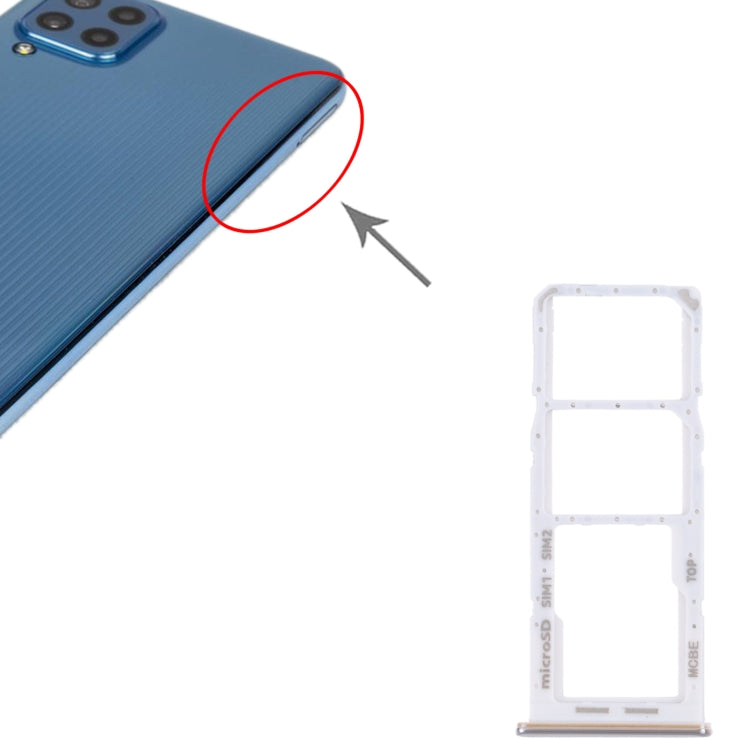 For Samsung Galaxy M32 5G SM-M326B Original SIM Card Tray + SIM Card Tray + Micro SD card tray (White) - Card Tray by buy2fix | Online Shopping UK | buy2fix