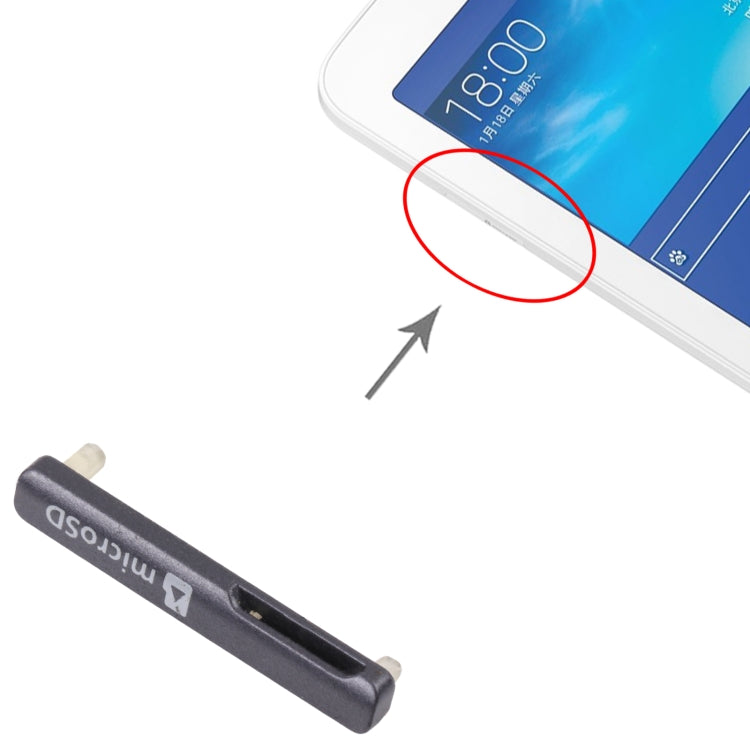 For Samsung Galaxy Tab 3 Lite 7.0 SM-T110/T111 Micro SD Card Anti Dust Cap(Black) - Others by buy2fix | Online Shopping UK | buy2fix