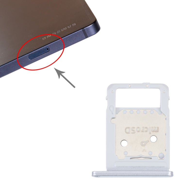 For Samsung Galaxy Tab S7 FE SM-T736 SIM Card Tray + Micro SD Card Tray (Silver) - Card Tray by buy2fix | Online Shopping UK | buy2fix
