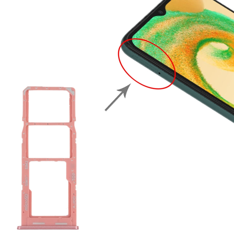 For Samsung Galaxy A04s SM-A047F Original SIM Card Tray + SIM Card Tray + Micro SD Card Tray (Pink) - Card Tray by buy2fix | Online Shopping UK | buy2fix