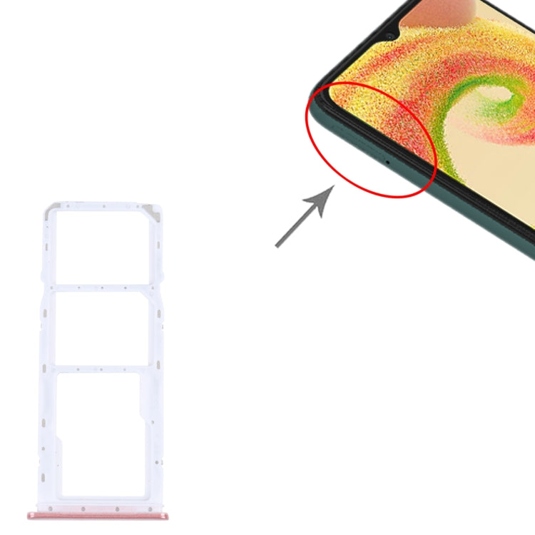 For Samsung Galaxy A04 SM-A045F Original SIM Card Tray + SIM Card Tray + Micro SD Card Tray (Pink) - Card Tray by buy2fix | Online Shopping UK | buy2fix
