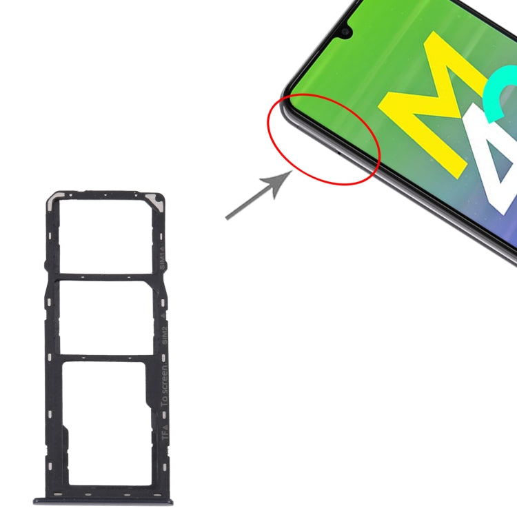 For Samsung Galaxy M42 5G SM-A436B Original SIM Card Tray + SIM Card Tray + Micro SD card tray (Black) - Card Tray by buy2fix | Online Shopping UK | buy2fix