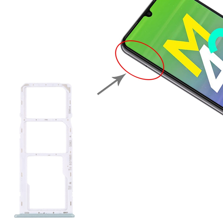For Samsung Galaxy M42 5G SM-A436B Original SIM Card Tray + SIM Card Tray + Micro SD card tray (Green) - Card Tray by buy2fix | Online Shopping UK | buy2fix