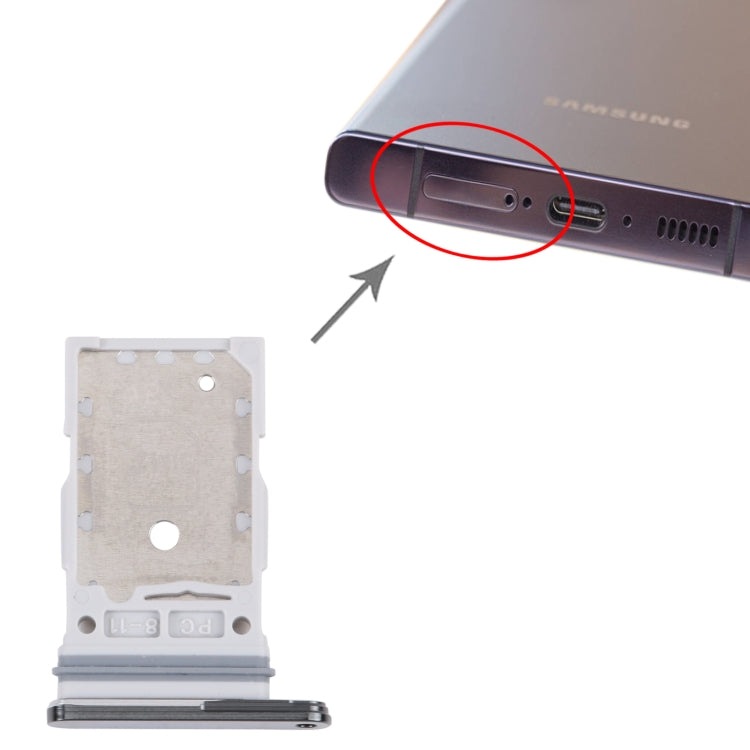 For Samsung Galaxy S23 Ultra SM-S918B Original SIM Card Tray + SIM Card Tray(Black) - by buy2fix | Online Shopping UK | buy2fix