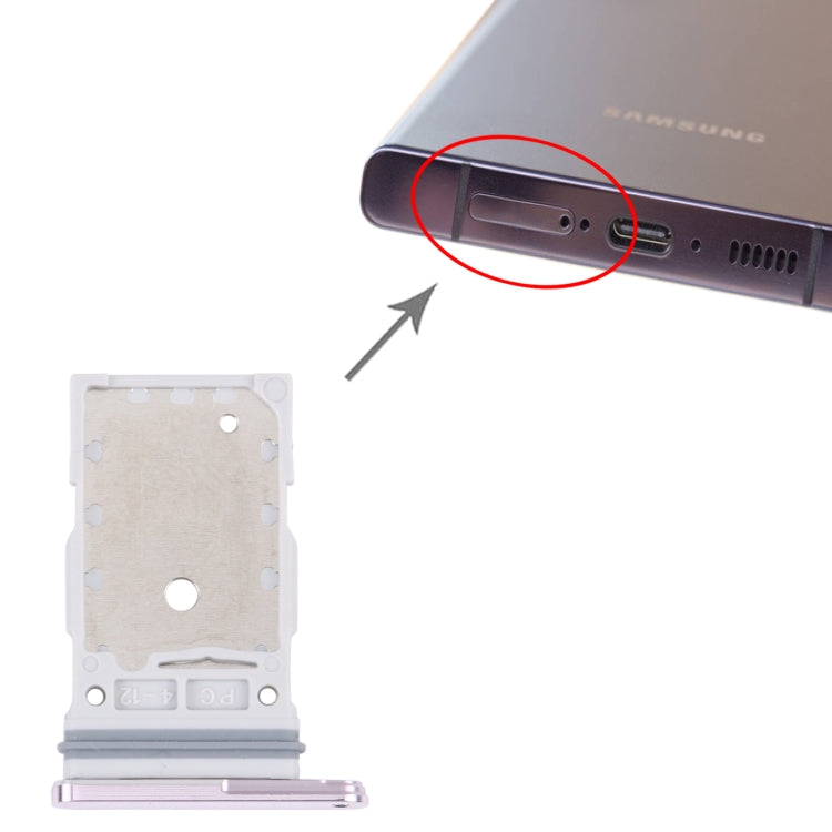 For Samsung Galaxy S23 Ultra SM-S918B Original SIM Card Tray + SIM Card Tray(Pink) - by buy2fix | Online Shopping UK | buy2fix