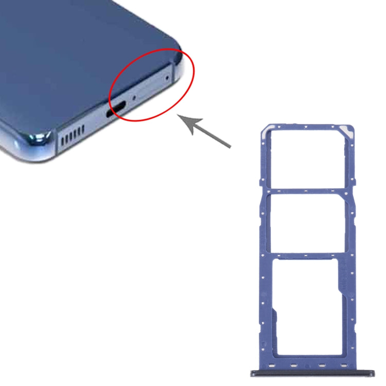 For Samsung Galaxy M04 SM-M045F Original SIM Card Tray + SIM Card Tray + Micro SD Card Tray (Blue) - Card Tray by buy2fix | Online Shopping UK | buy2fix