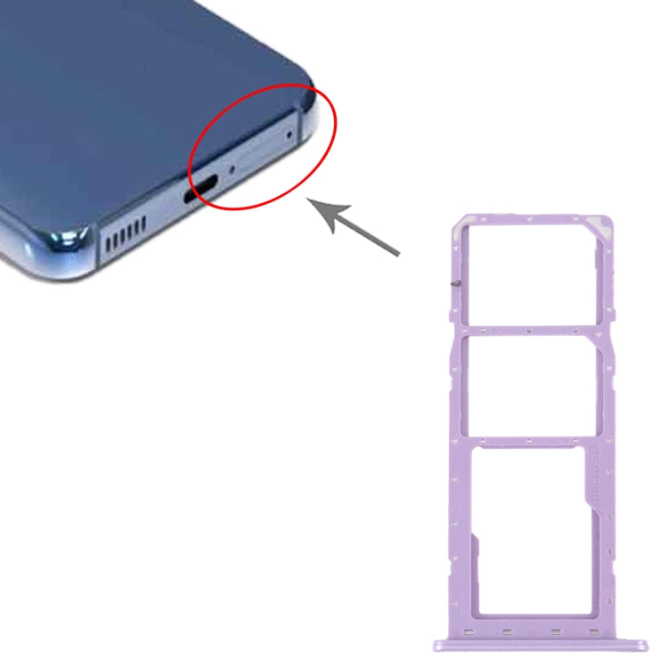 For Samsung Galaxy M04 SM-M045F Original SIM Card Tray + SIM Card Tray + Micro SD Card Tray (Purple) - Card Tray by buy2fix | Online Shopping UK | buy2fix