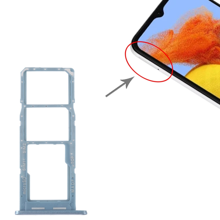 For Samsung Galaxy M14 SM-M146B Original SIM Card Tray + SIM Card Tray + Micro SD Card Tray (Baby Blue) - Card Tray by buy2fix | Online Shopping UK | buy2fix