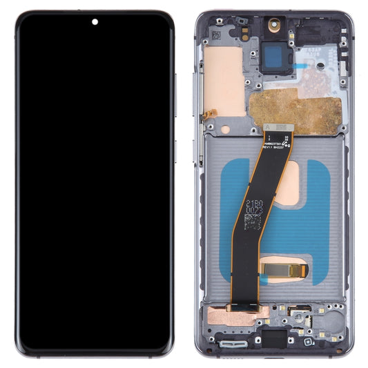 OLED Material LCD Screen for Samsung Galaxy S20 SM-G980 Digitizer Full Assembly With Frame(Black) - LCD Screen by buy2fix | Online Shopping UK | buy2fix