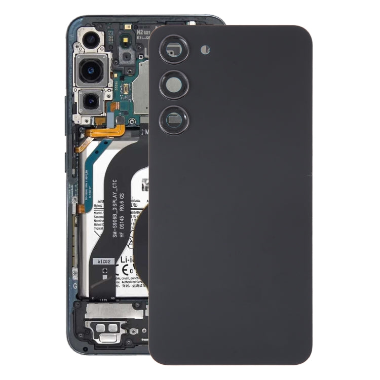 For Samsung Galaxy S23+ SM-S916B OEM Glass Battery Back Cover with Camera Lens Cover(Black) - by buy2fix | Online Shopping UK | buy2fix