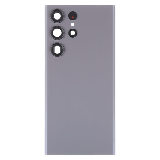For Samsung Galaxy S23 Ultra SM-S918 Glass Battery Back Cover with Camera Lens Cover(Grey) - by buy2fix | Online Shopping UK | buy2fix