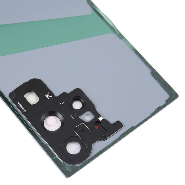 For Samsung Galaxy S23 Ultra SM-S918 Glass Battery Back Cover with Camera Lens Cover(Blue) - by buy2fix | Online Shopping UK | buy2fix