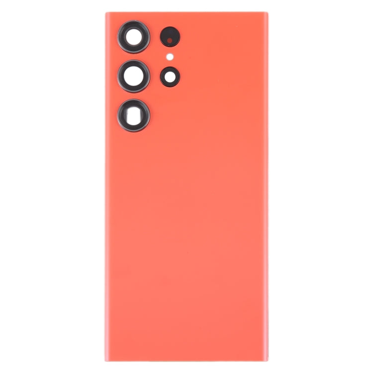 For Samsung Galaxy S23 Ultra SM-S918 Glass Battery Back Cover with Camera Lens Cover(Red) - by buy2fix | Online Shopping UK | buy2fix