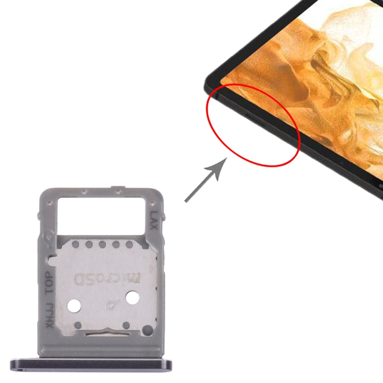 For Samsung Galaxy Tab S8 SM-X700 Original SIM Card Tray + Micro SD Card Tray (Black) - Card Tray by buy2fix | Online Shopping UK | buy2fix
