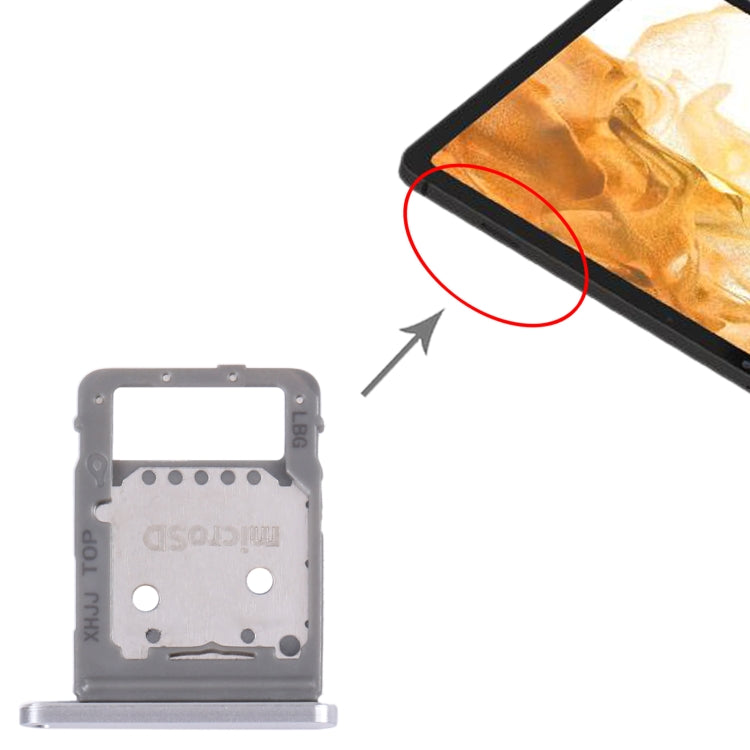For Samsung Galaxy Tab S8 SM-X700 Original SIM Card Tray + Micro SD Card Tray (Silver) - Card Tray by buy2fix | Online Shopping UK | buy2fix