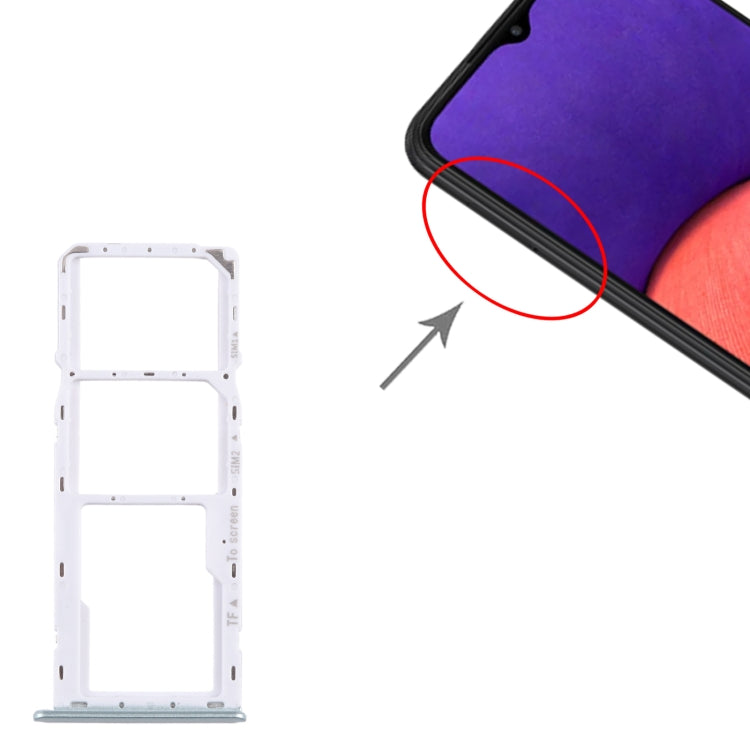For Samsung Galaxy A22 5G SM-A226B Original SIM Card Tray + SIM Card Tray + Micro SD Card Tray (Green) - Card Tray by buy2fix | Online Shopping UK | buy2fix