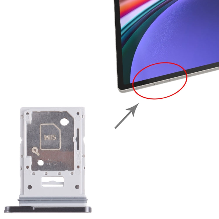 For Samsung Galaxy Tab S9+ Original SIM + Micro SD Card Tray (Graphite) - Card Tray by buy2fix | Online Shopping UK | buy2fix