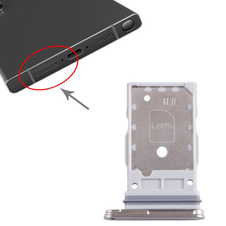 For Samsung Galaxy S24 Ultra 5G SM-S928B Original SIM + SIM Card Tray (White) - Card Tray by buy2fix | Online Shopping UK | buy2fix